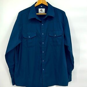 Coevals Club Long Sleeve Blue Pearl Snap shirt western cowboy
